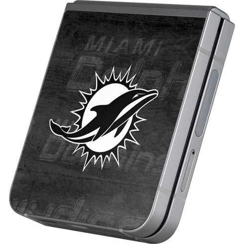 NFL Miami Dolphins Black & White Galaxy Z Flip6 Skin